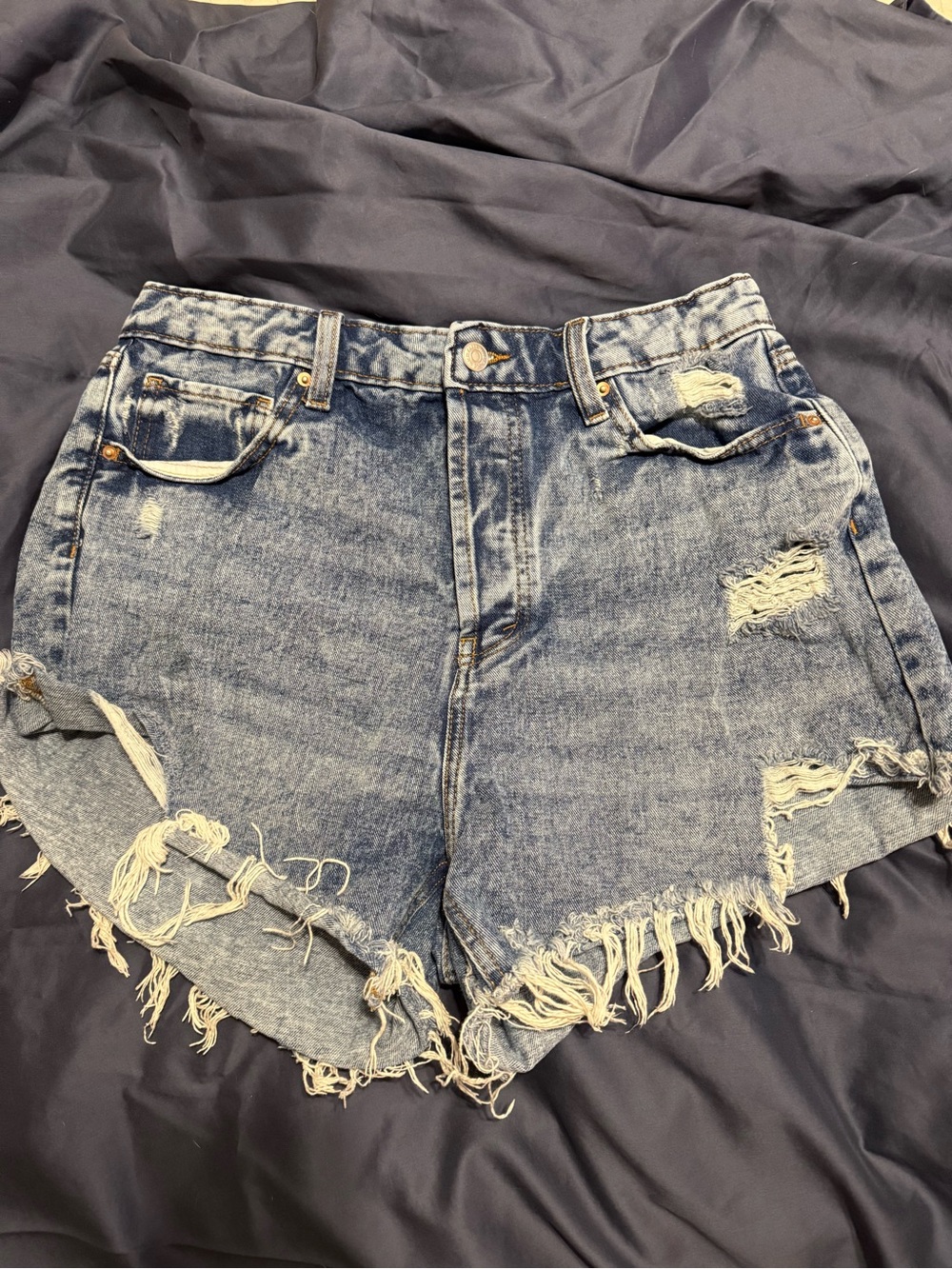 wild fable Distressed Light Blue Denim Shorts